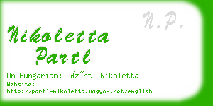 nikoletta partl business card